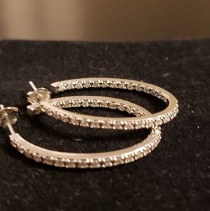 💕Sterling Crystal Hoop Earings